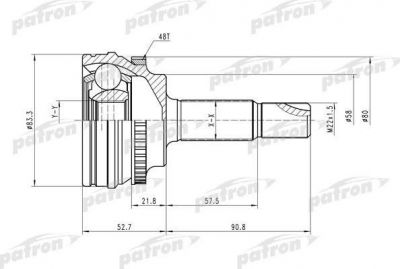 PATRON ШРУС наружн к-кт TOYOTA: Yaris 99- (PCV1450)