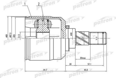 PATRON ШРУС внутренний правый 25x40x23 NISSAN ALMERA TINO (V10M) 00-05 (PCV1546)