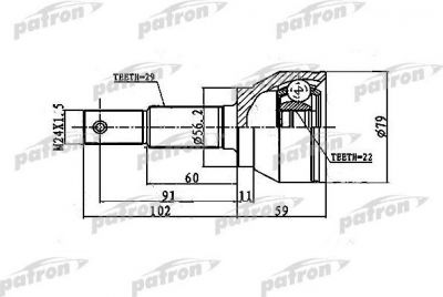 Patron PCV1743 шарнир, приводной вал на NISSAN JUKE (F15)