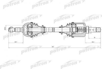 PATRON Полуось лев PEUGEOT: 106, CITROEN: AX/Saxo 1.0/1.1i 91-96 (PDS0080)