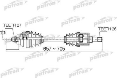 Patron PDS0486 приводной вал на FORD KUGA I