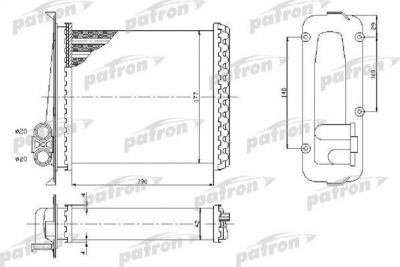 PATRON Радиатор отопителя VOLVO: 850, C70 ,V70, 2.0-2.5TDi, 91- (PRS2072)