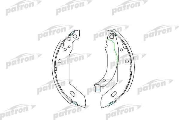 PATRON Колодки тормозные барабанные PEUGEOT: 205 I 84-87, 205 II 87-90, 309 I 85-89, 309 II 89-93, RENAULT: 11 83-88, 19 I 88-92, 19 I Chamade 88-92, 19 I фургон 88-92, 9 81-88, CLI (PSP183)