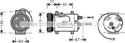 Prasco AIAK177 компрессор, кондиционер на AUDI A4 Avant (8D5, B5)