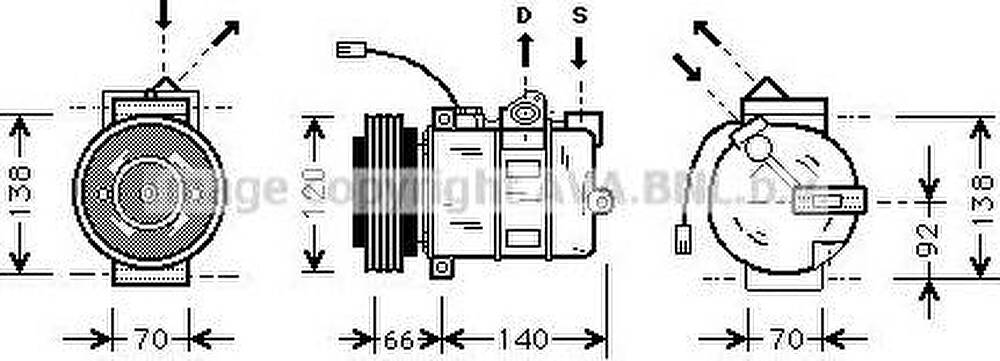 Prasco AIK150 компрессор, кондиционер на AUDI A6 Avant (4B5, C5)