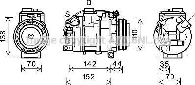 Prasco BWK423 компрессор, кондиционер на 6 купе (F13)