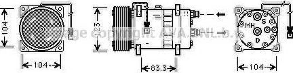 Prasco CNK023 компрессор, кондиционер на PEUGEOT 405 I Break (15E)