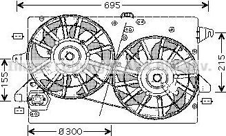 Prasco FD7503 вентилятор, охлаждение двигателя на FORD MONDEO III седан (B4Y)