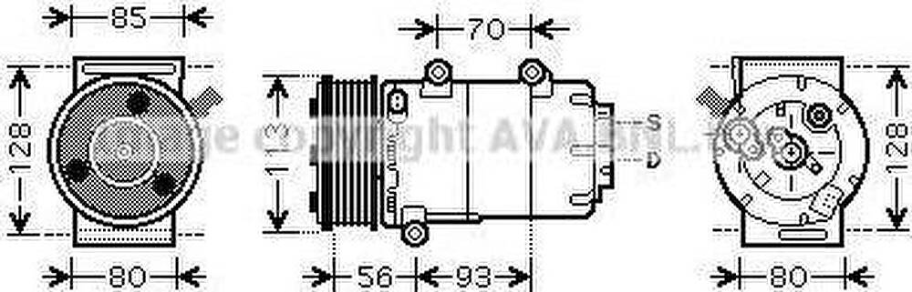 Prasco FDK416 компрессор, кондиционер на FORD MONDEO IV седан (BA7)