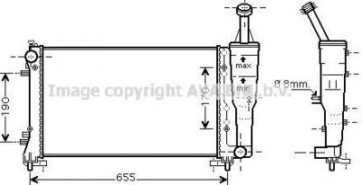 Prasco FTA2308 радиатор, охлаждение двигателя на FIAT IDEA (350_)