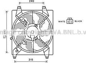 Prasco HY7543 вентилятор, охлаждение двигателя на HYUNDAI SANTA FE II (CM)