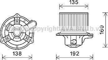 Prasco HY8553 электродвигатель, вентиляция салона на KIA CEE'D SW (ED)