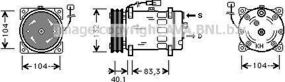 Prasco MNAK047 компрессор, кондиционер на MAN F 2000