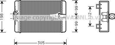 Prasco MS6186 теплообменник, отопление салона на MERCEDES-BENZ C-CLASS (W202)