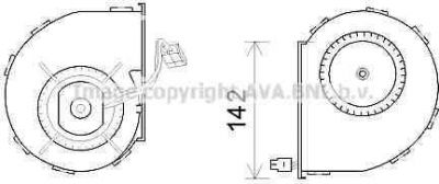 Prasco MS8642 электродвигатель, вентиляция салона на MERCEDES-BENZ SPRINTER 3-t автобус (903)