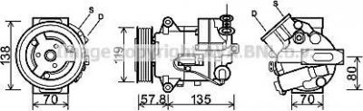 Prasco OLAK496 компрессор, кондиционер на OPEL INSIGNIA
