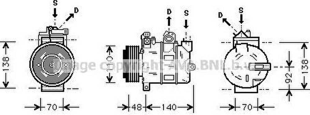 Prasco OLK356 компрессор, кондиционер на OPEL ZAFIRA A (F75_)