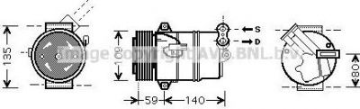 Prasco OLK446 компрессор, кондиционер на OPEL ASTRA H (L48)