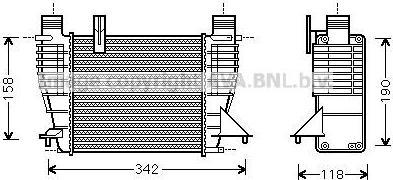 Prasco RTA4338 интеркулер на RENAULT CLIO III (BR0/1, CR0/1)