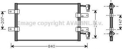 Prasco RTA5314 конденсатор, кондиционер на NISSAN PRIMASTAR автобус (X83)