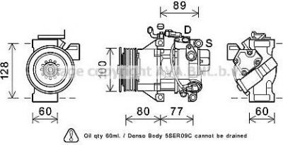Prasco TOK681 компрессор, кондиционер на TOYOTA COROLLA седан (E15_)