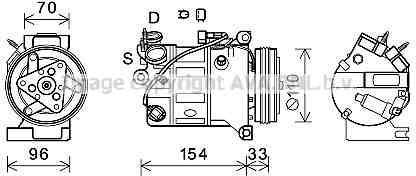 Prasco VOK183 компрессор, кондиционер на VOLVO S80 II (AS)