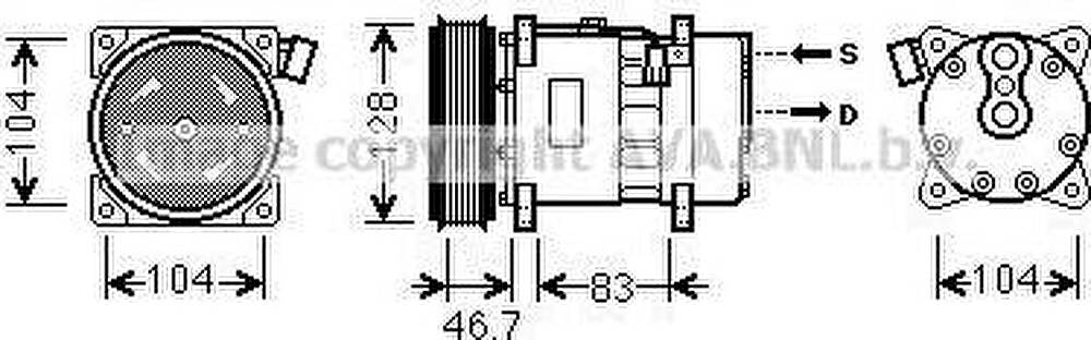 Prasco VWK309 компрессор, кондиционер на VW LT 28-46 II фургон (2DA, 2DD, 2DH)