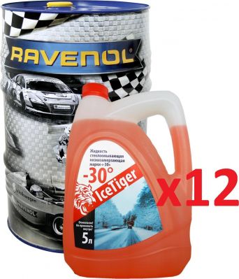 RAVENOL 4014835841857 Набор ECS EcoSynth SAE 0W-20 (60л) цвет + Ice Tiger -30 (5л)*12