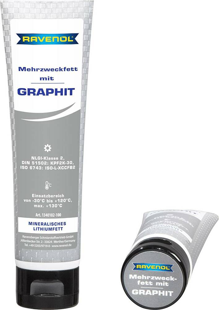 RAVENOL 4014835844391 Смазка с графитом Mehrzweckfett m. Graphit ( 0,1кг) new