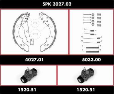 Remsa SPK 3027.02 комплект тормозов, барабанный тормозной механизм на PEUGEOT 405 I Break (15E)