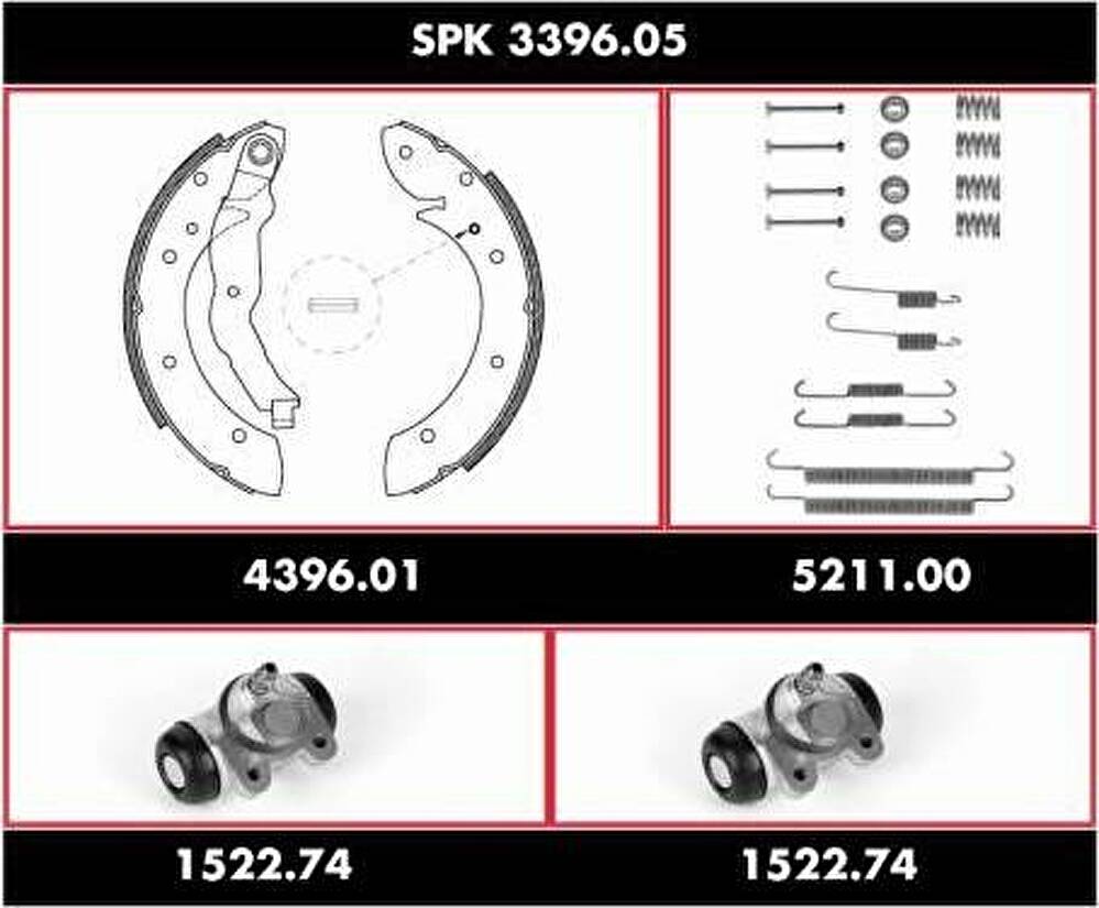 Remsa SPK 3396.05 комплект тормозов, барабанный тормозной механизм на RENAULT LAGUNA I (B56_, 556_)