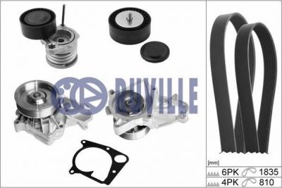 Ruville 55064803 водяной насос + комплект ручейковых ремней на 1 (E87)