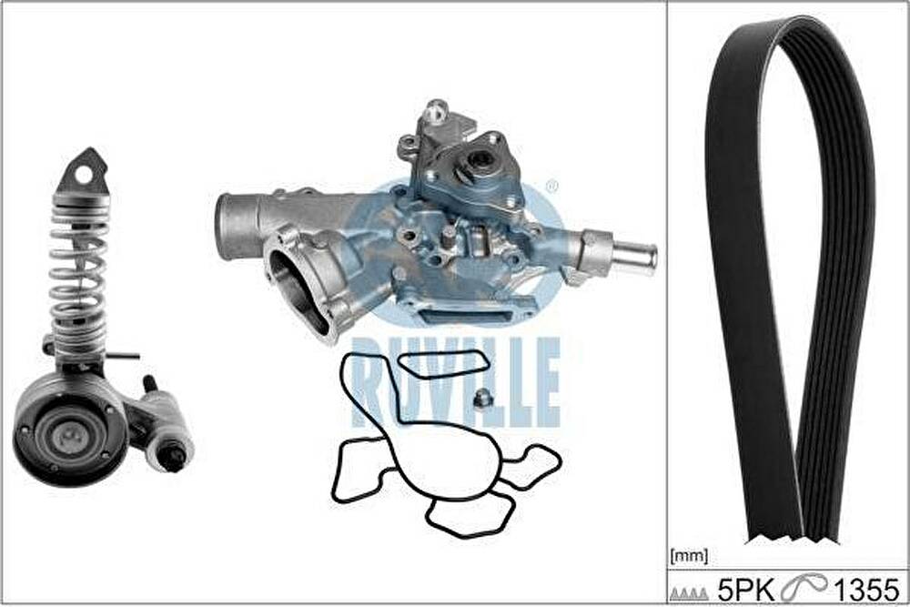 Ruville 55345803 водяной насос + комплект ручейковых ремней на OPEL CORSA C фургон (F08, W5L)