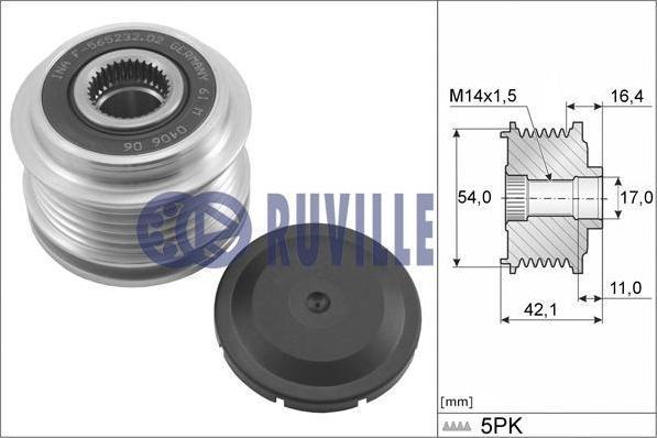 Ruville 56013 механизм свободного хода генератора на JEEP RENEGADE вездеход закрытый (BU)