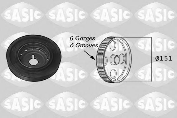 SASIC Шкив коленвала RENAULT Logan/ Sandero/ Kangoo/ Scenic II/ Clio/ Megane III/ Fluence (8200477938, 2154011)