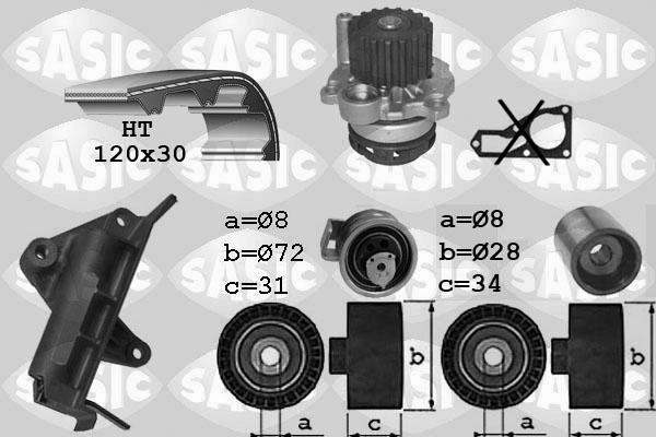 Sasic 3906019 водяной насос + комплект зубчатого ремня на VW GOLF IV (1J1)