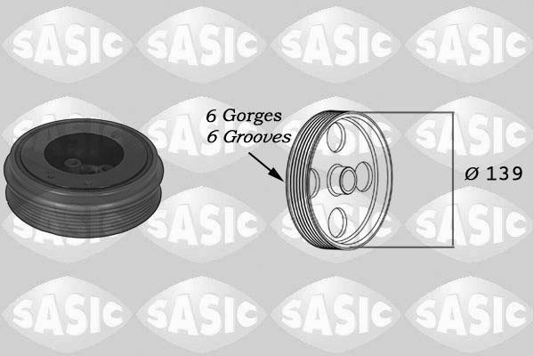 SASIC Шкив коленвала VW GOLF IV.BORA.Octavia 1,9TDI AGP.AQM.AGR.ALH 96-> (038105243, 9001803)