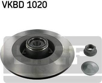 SKF VKBD 1020 тормозной диск на RENAULT LAGUNA III (BT0/1)