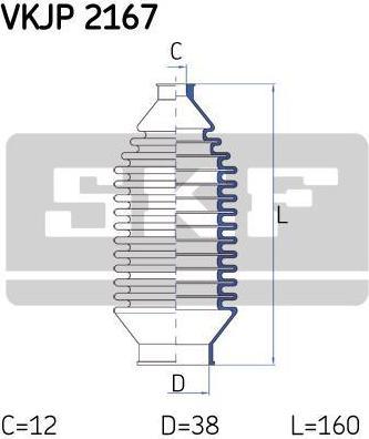 SKF VKJP 2167 комплект пылника, рулевое управление на VOLVO 340-360 (343, 345)