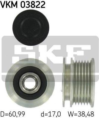 SKF VKM 03822 механизм свободного хода генератора на MERCEDES-BENZ SPRINTER 2-t автобус (901, 902)