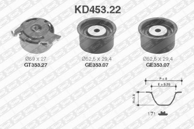 SNR KD453.22 комплект ремня грм на OPEL FRONTERA B (6B_)