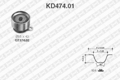 SNR KD474.01 комплект ремня грм на HONDA CIVIC I Shuttle (AN, AR)