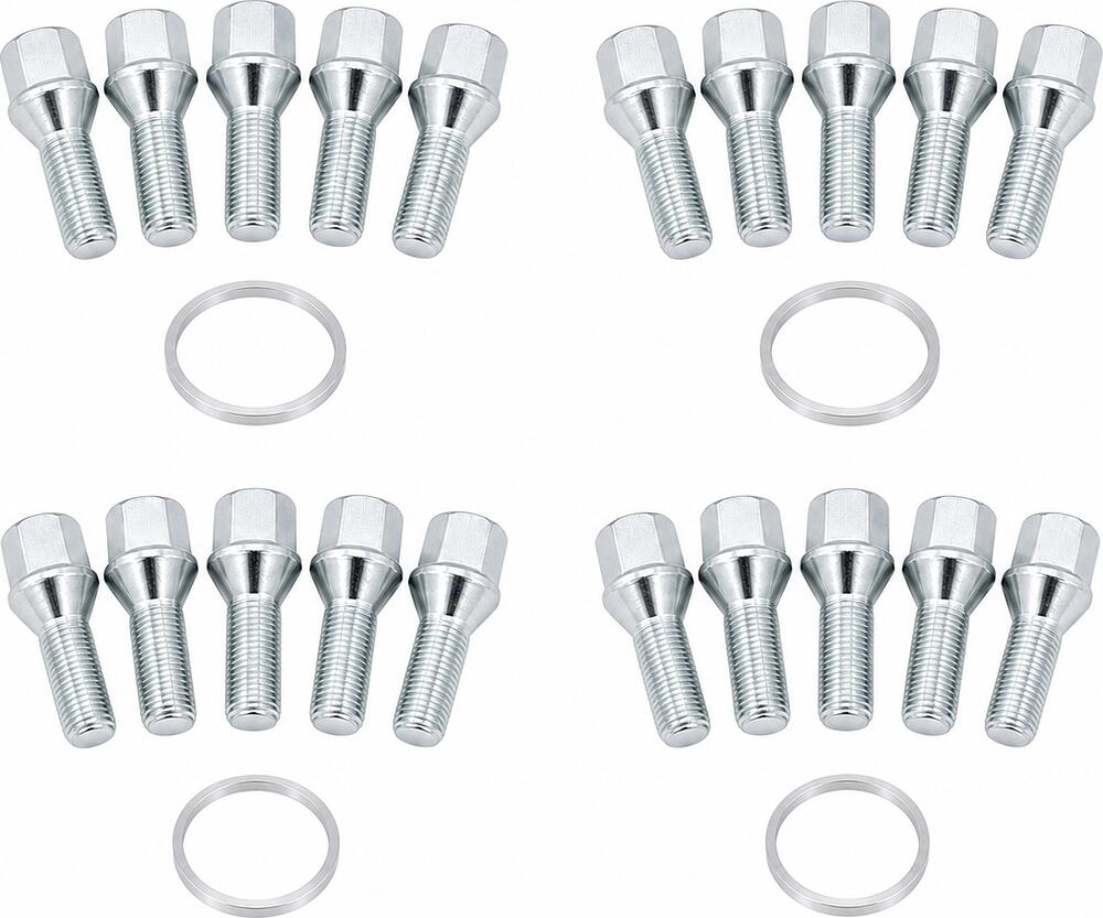 Комплект Sparco: 20 болтов B15 M12x1,5x26 и 4 кольца 63,3x56,6 мм (81720063)
