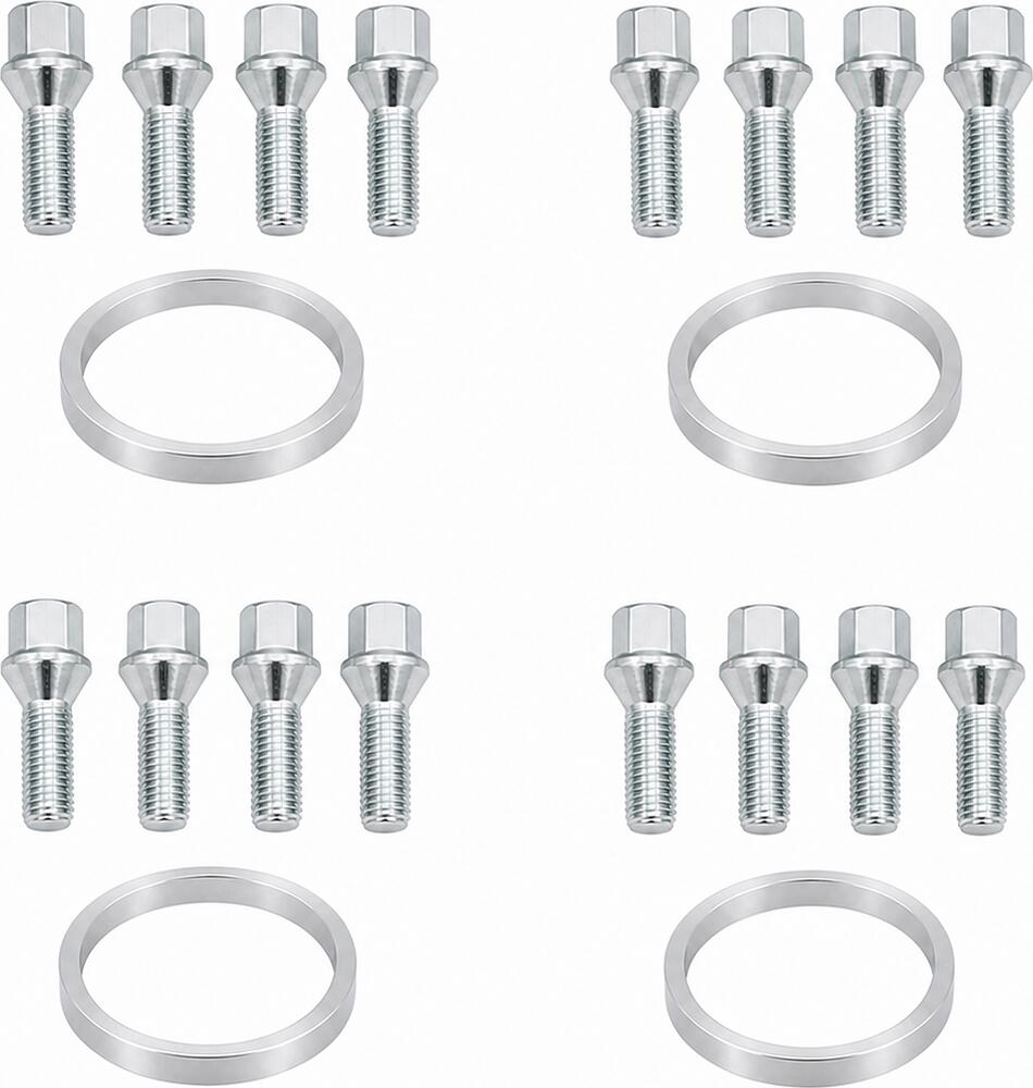 Комплект Sparco: 16 болтов B25 M12x1,25x26 и 4 кольца 73,1x65,1 мм (81720073)