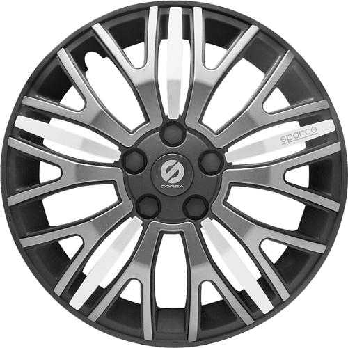 Колпаки на колёса Sparco, серия Xtraleggera, коплект 4 шт., чёрн./сер./серебро, разм. 15 (370мм),, 1/4
