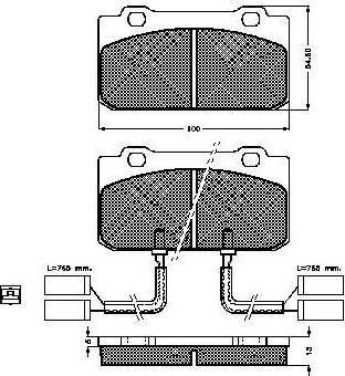 Spidan 31278 комплект тормозных колодок, дисковый тормоз на ALFA ROMEO ARNA (920)
