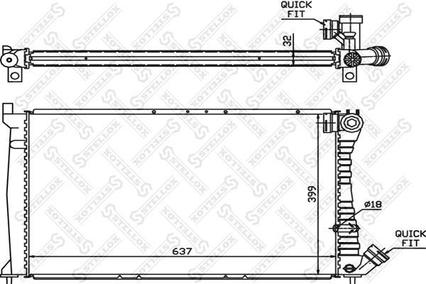 STELLOX Радиатор, охлаждение двигателя (10-25025-SX)