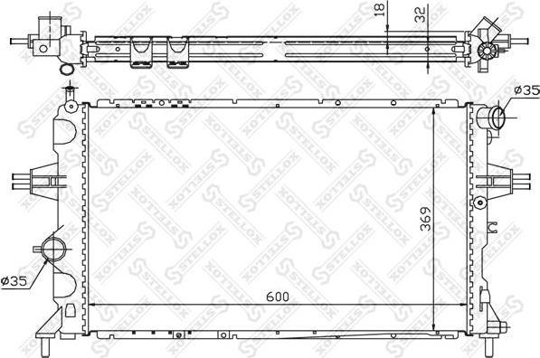 Stellox 10-25268-SX радиатор, охлаждение двигателя на OPEL ASTRA G универсал (F35_)