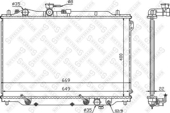 Stellox 10-25844-SX радиатор, охлаждение двигателя на MAZDA 626 III (GD)