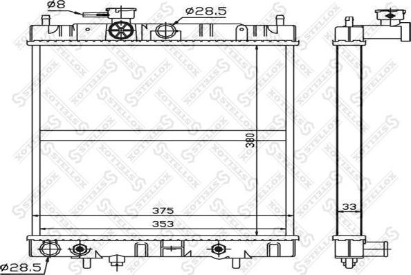 Stellox 10-25993-SX радиатор, охлаждение двигателя на NISSAN MICRA II (K11)